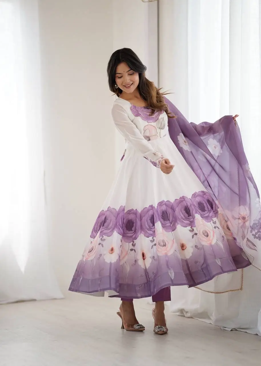 Flower Anarkali