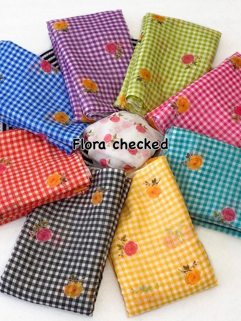 Flora checked Saree - Image 6