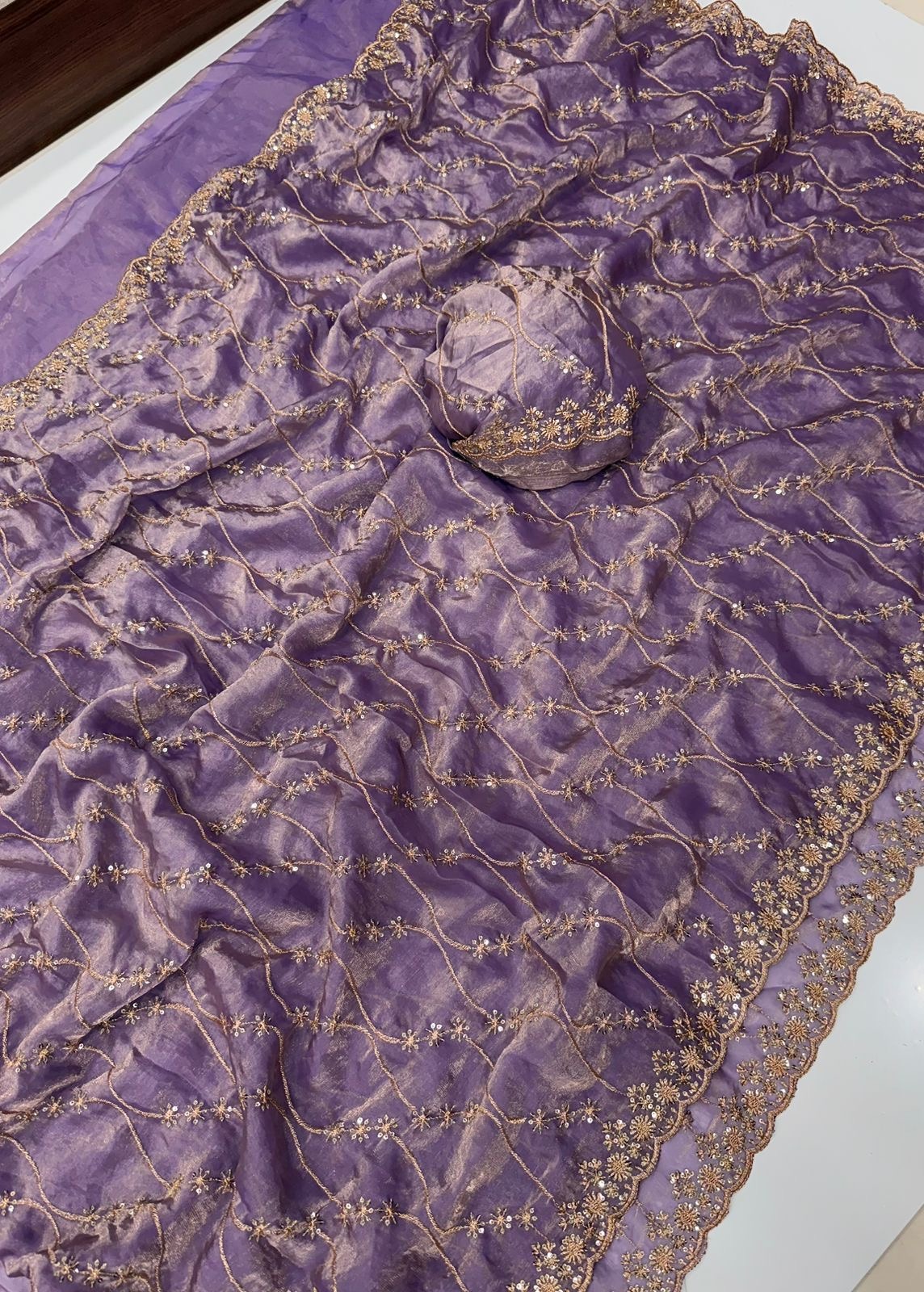Party sequence work saree