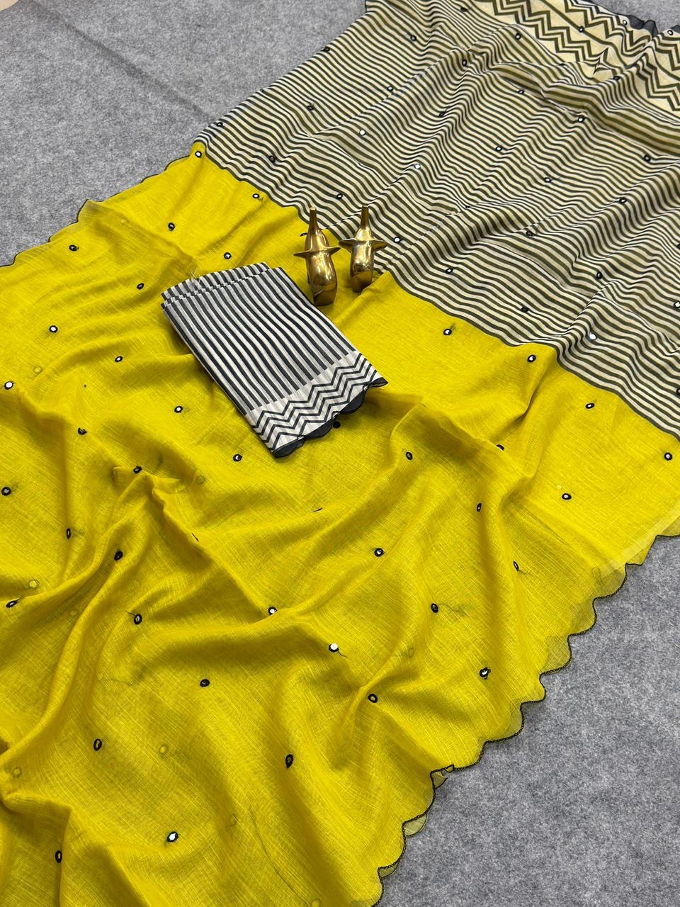 Zebra cotton saree