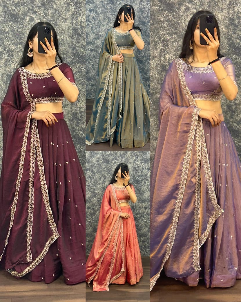Tissue silk lehenga
