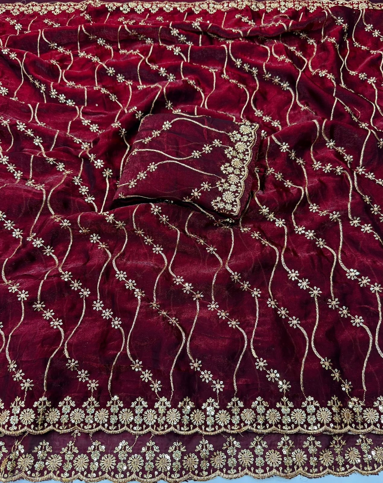 Party sequence work saree