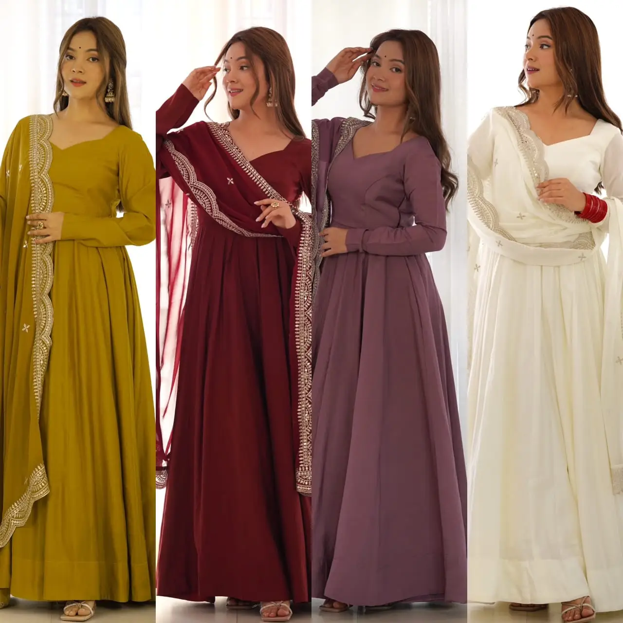 Roman silk Anarkali