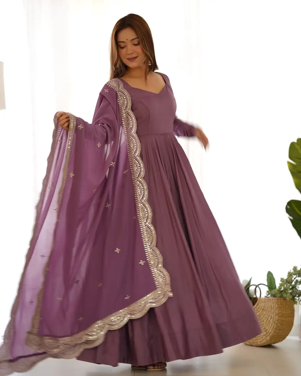 Roman silk Anarkali