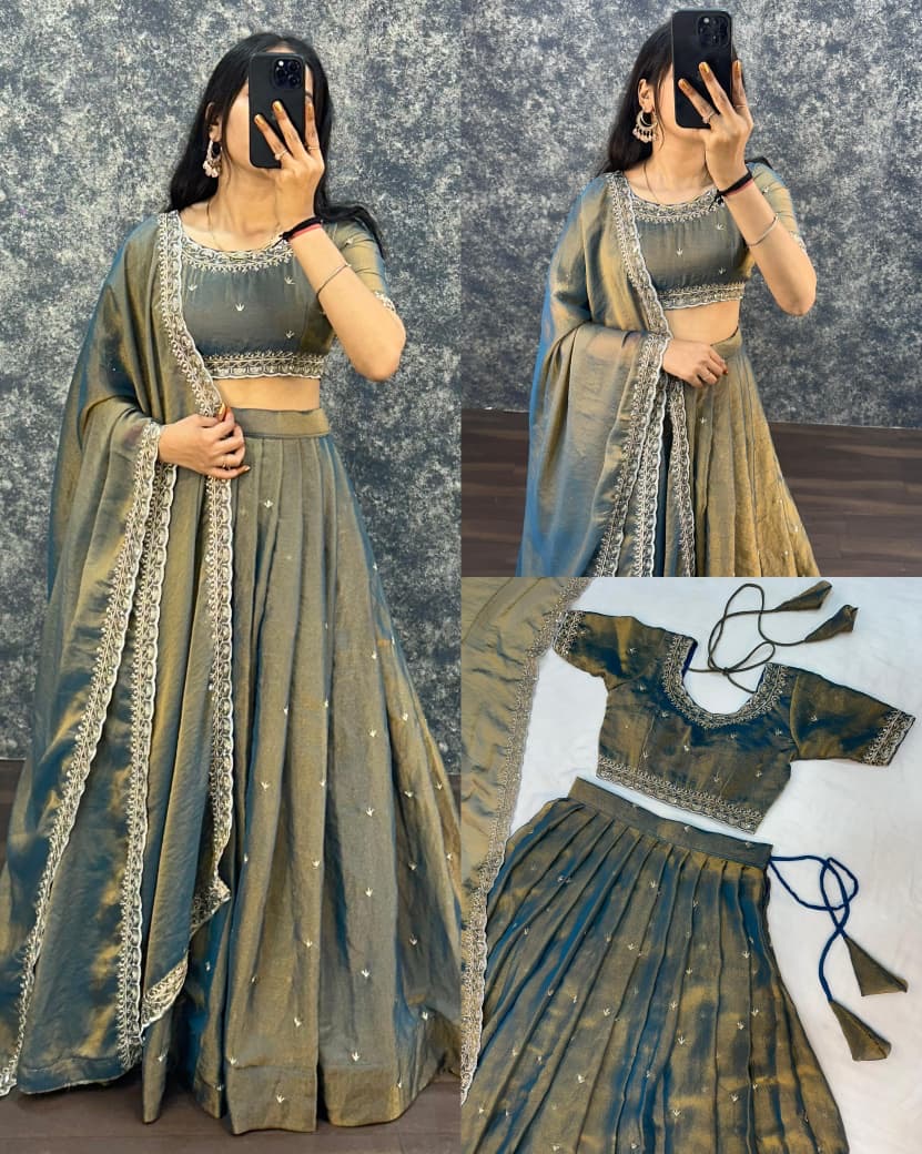 Tissue silk lehenga