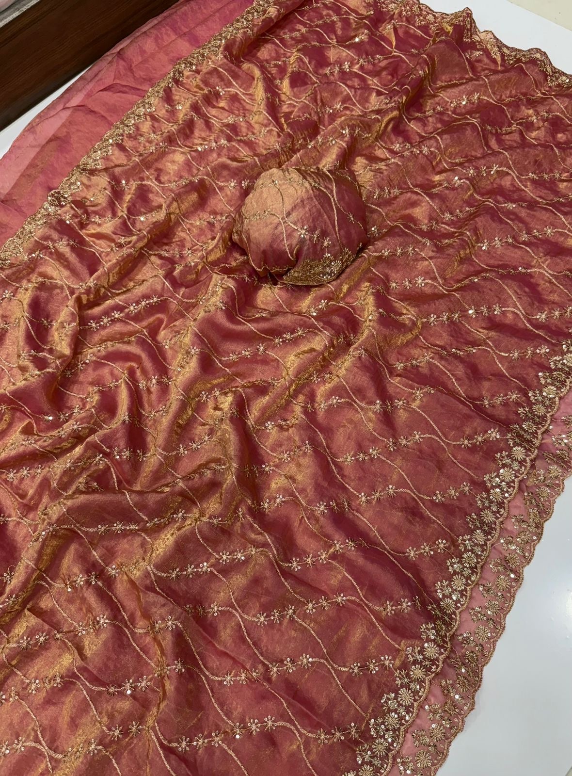 Party sequence work saree - Image 5