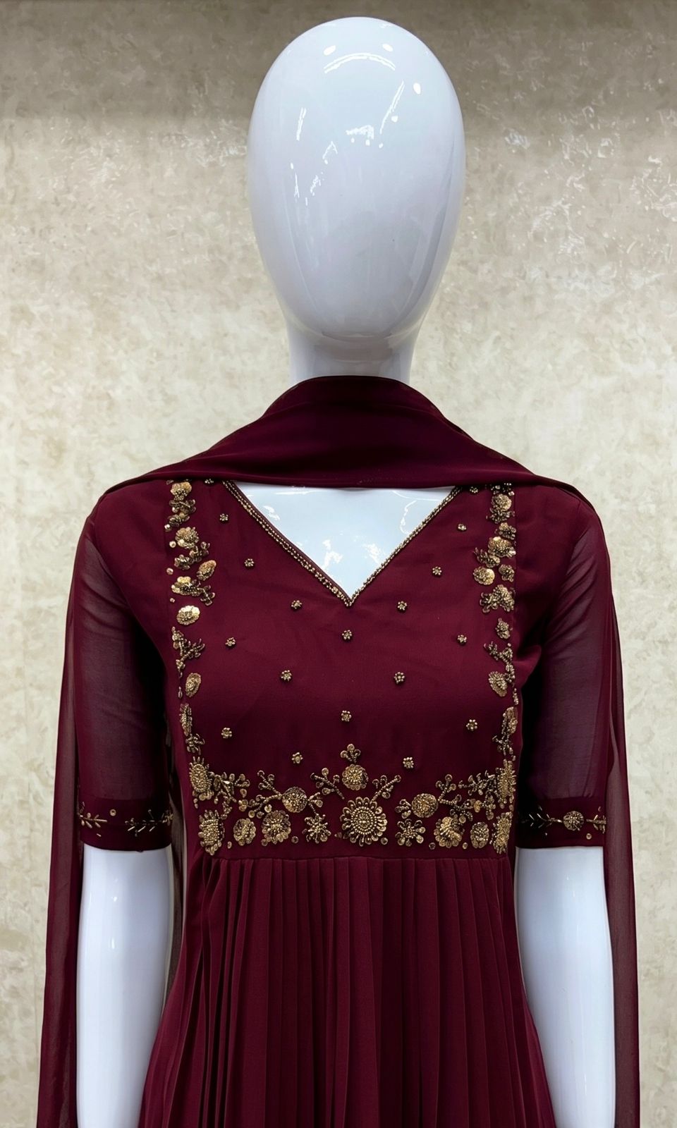 Akalya Handwork Top and Duppatta - Image 5