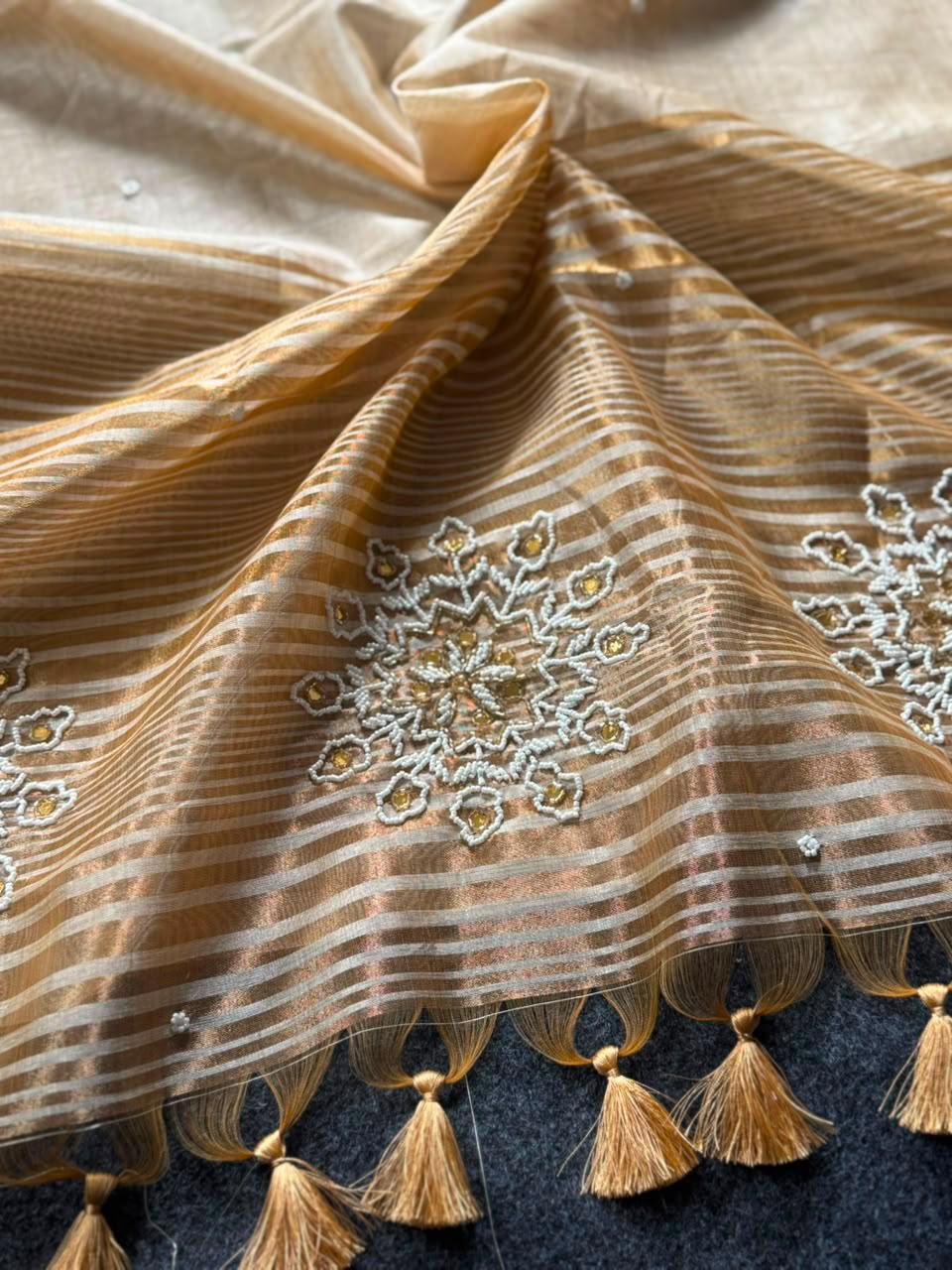 Tussar Golden Zari Saree