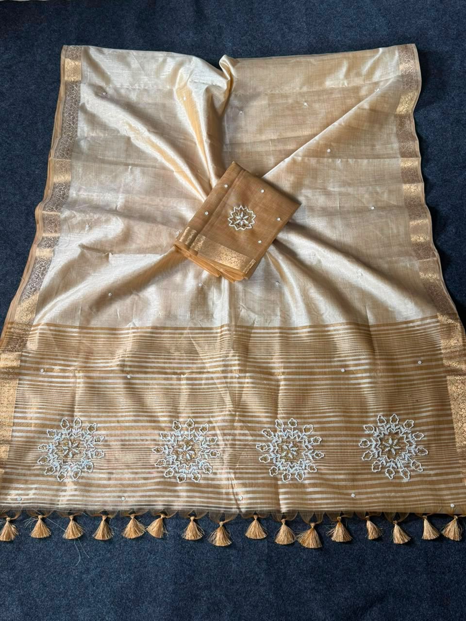 Tussar Golden Zari Saree