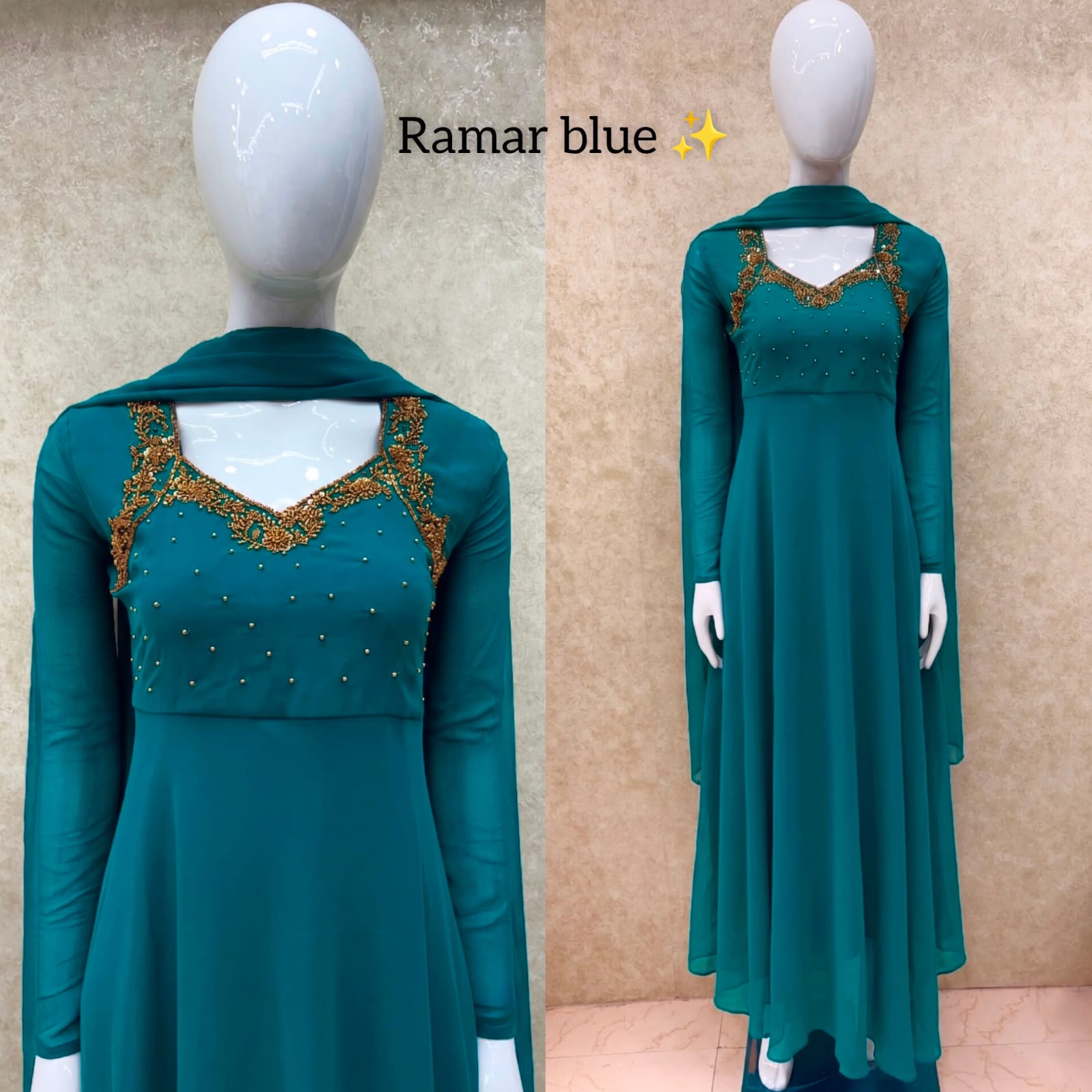Megna Anarkali Gown Georgrette Full Sleeves