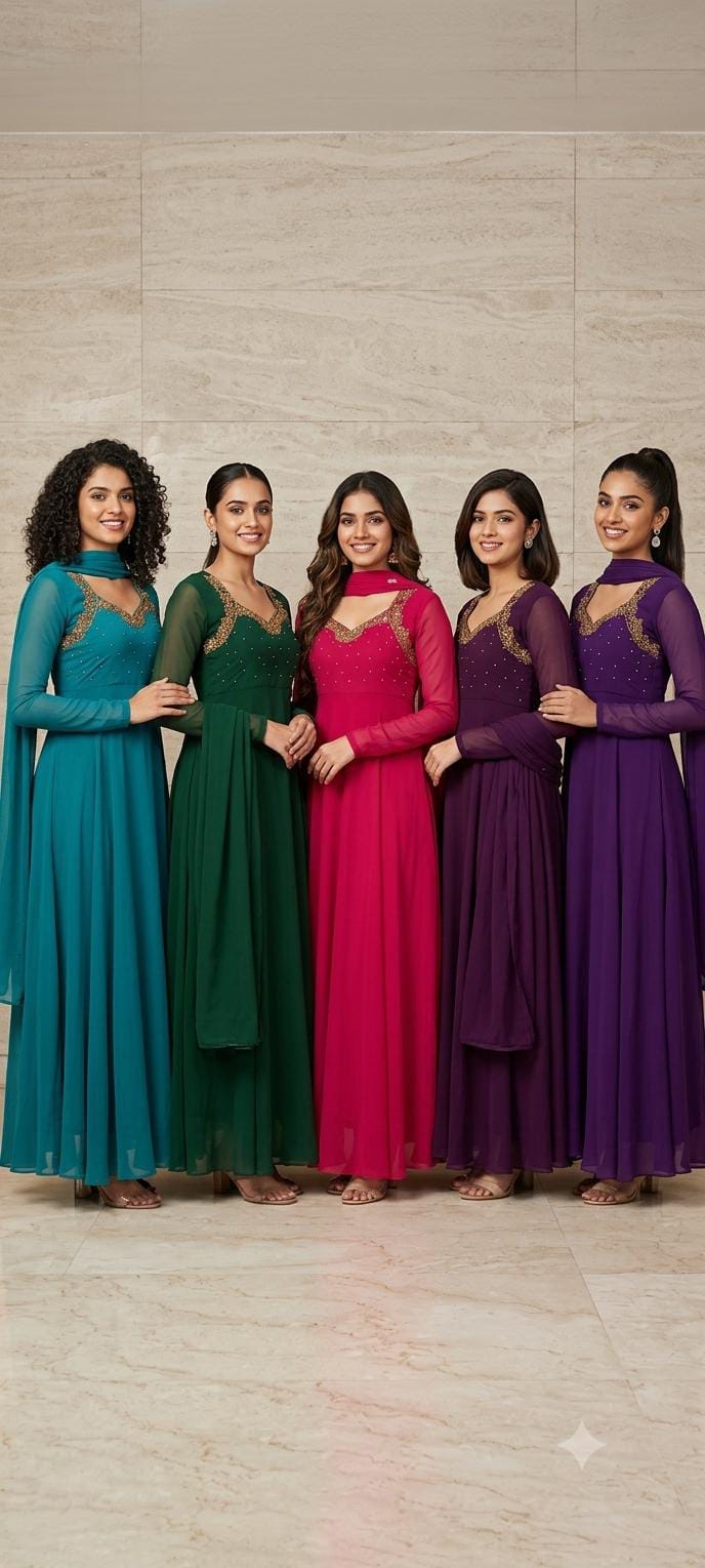 Megna Anarkali Gown Georgrette Full Sleeves