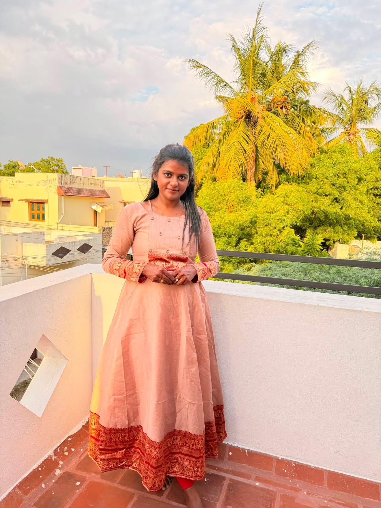 Silk Cotton Anarkali Set - Image 6