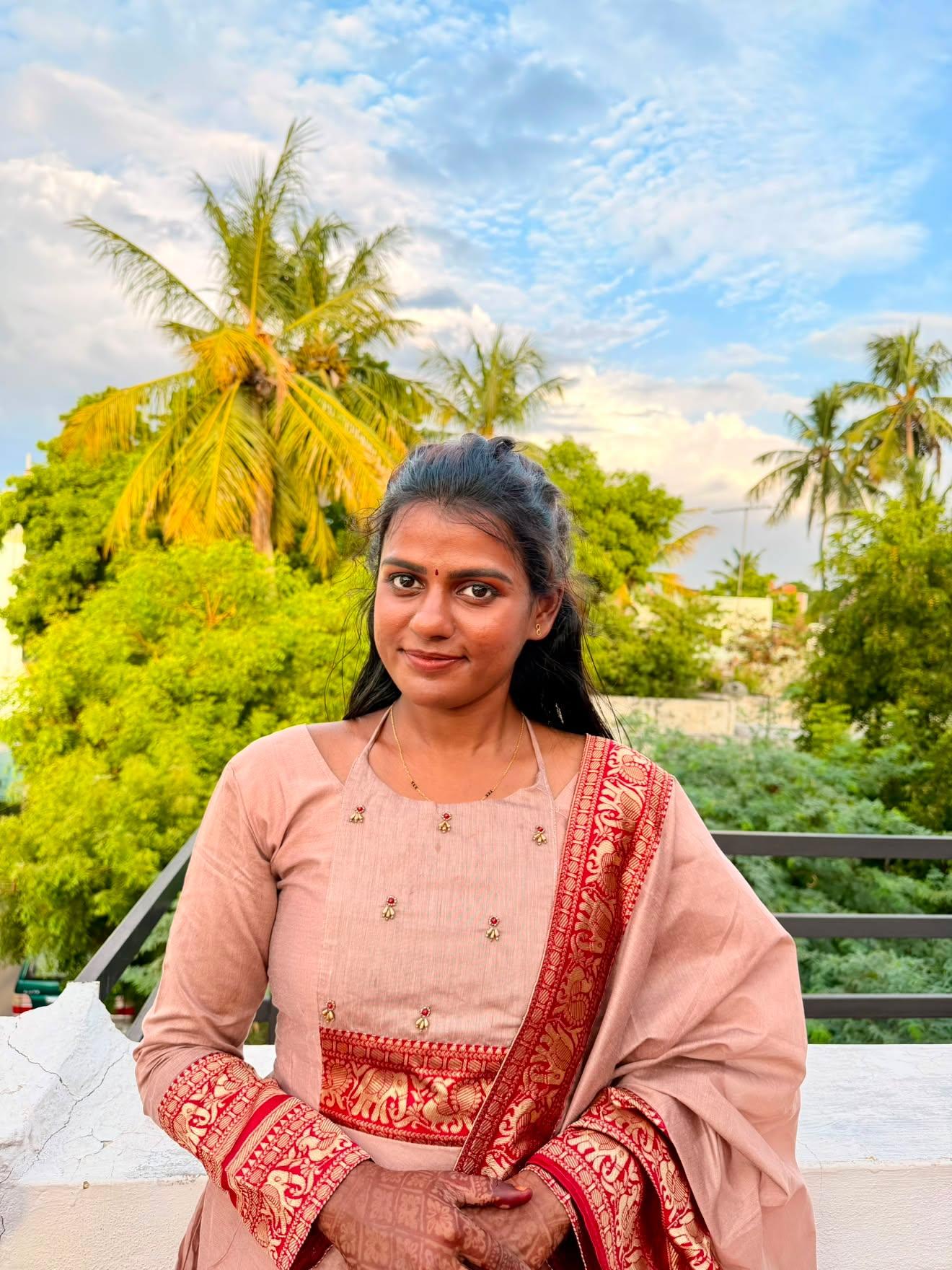 Silk Cotton Anarkali Set