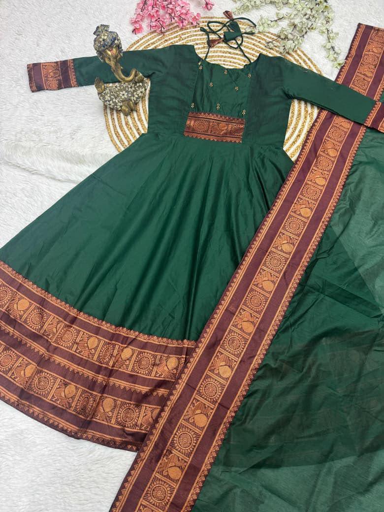 Silk Cotton Anarkali Set - Image 4
