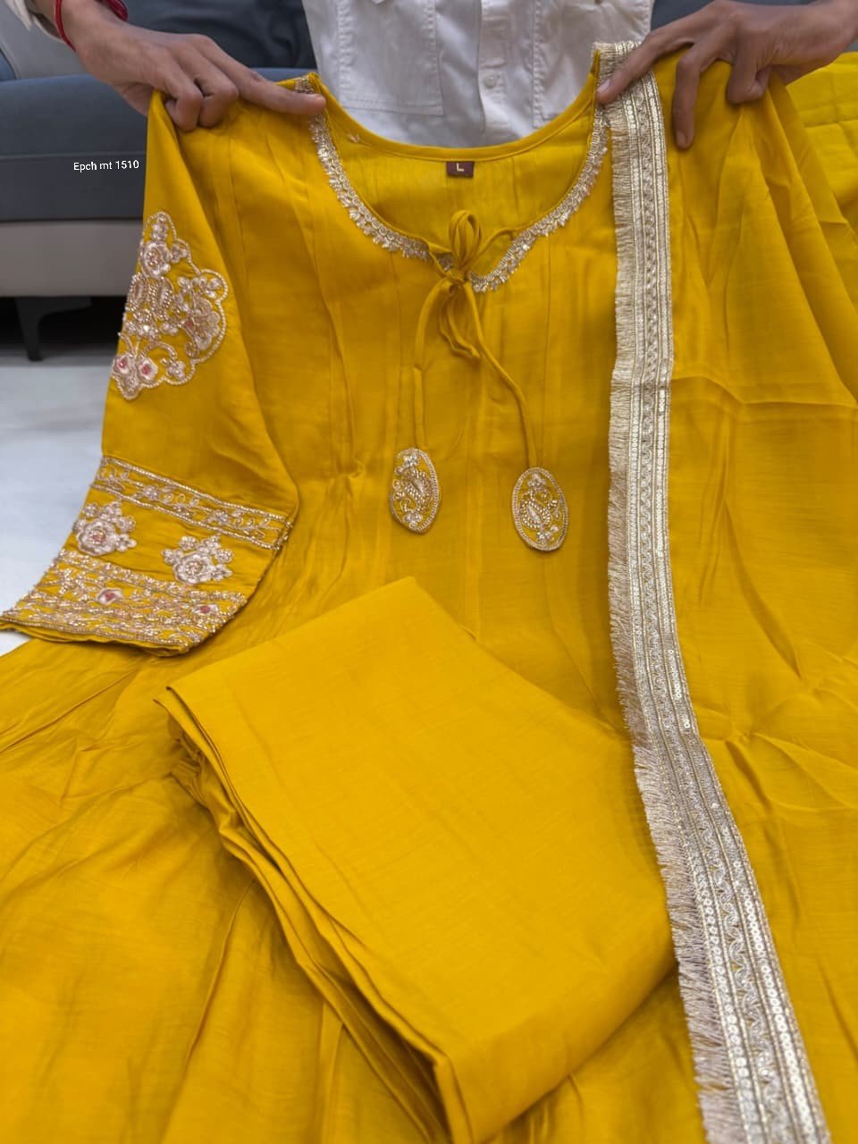 Yellow Kali Anarkali